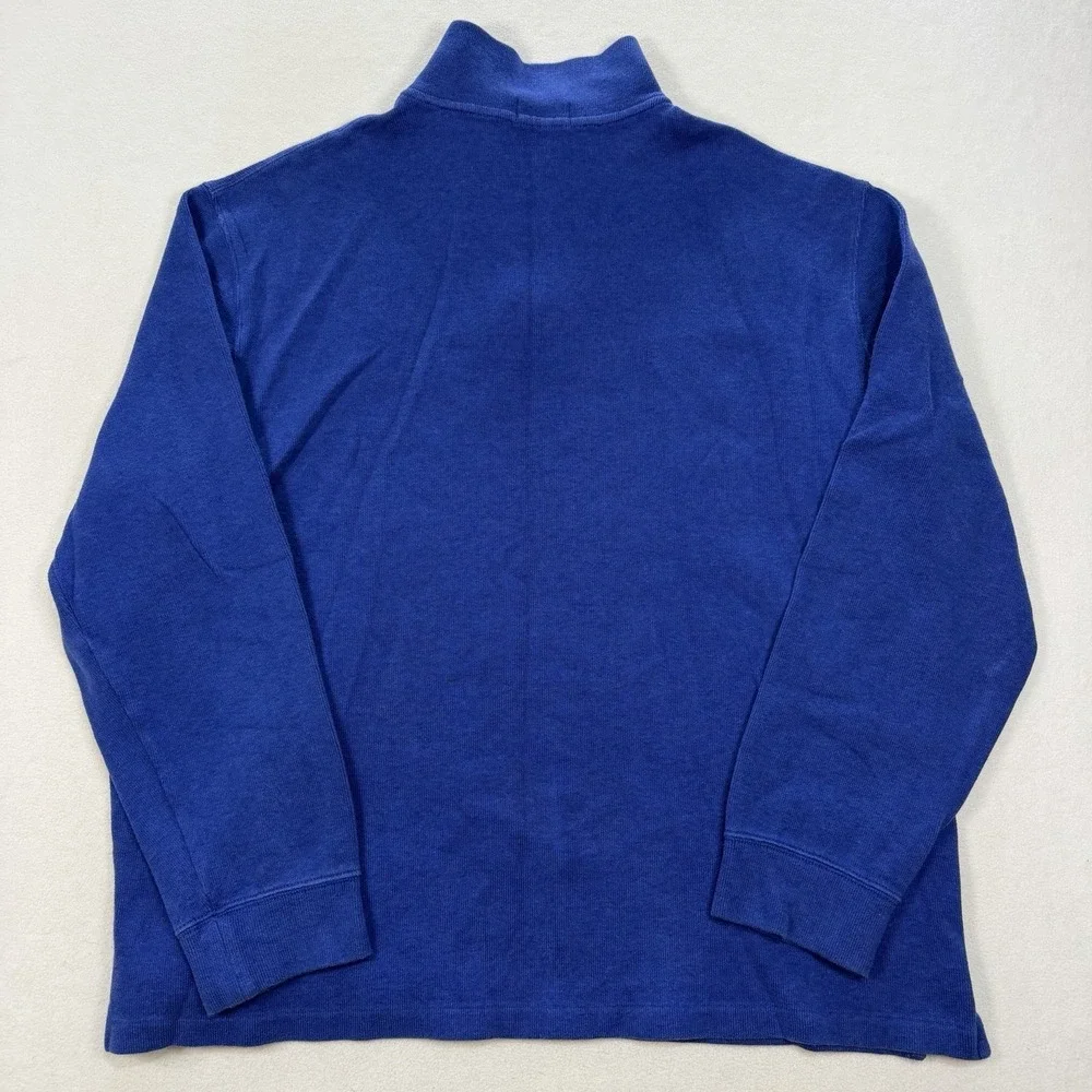 Polo Ralph Lauren‎ Sweater Mens XXL Blue 1/4 Zip Mock Neck Cotton Pullover